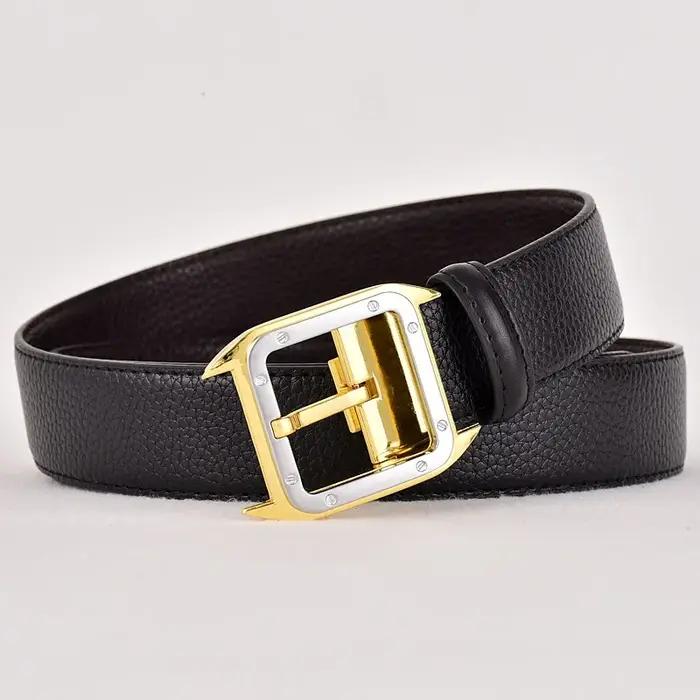 Ceinture de luxe pour hommes, en cuir de haute qualité, de marque célèbre, pour affaires, avec boucl