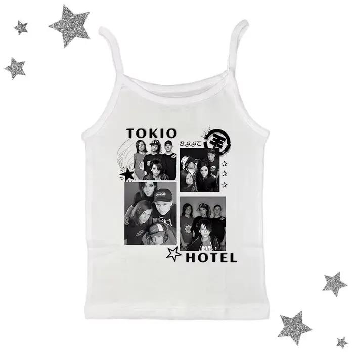 Y2k-Corset Goth Punk pour Bol, T-shirt Bébé Fibrprecious Y-Vintage Graphic Tokio Hotel, Streetwear M