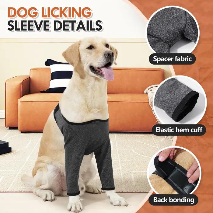 Combinaison de récupération pour chiens après chirurgie ou blessure jambes avant protection coude chiens taille moyenne grande neutre grise convalescence chiens occasions spéciales