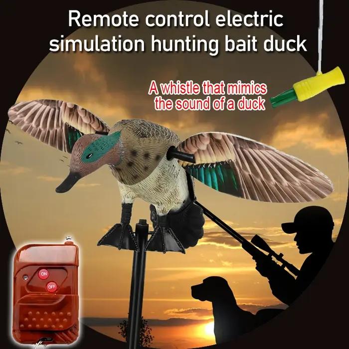 Leurre de canard volant télécommandé avec tête verte réaliste pour chasse au jardin - appât rotatif