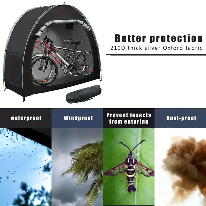 Abri de rangement pour vélo, tente spacieux pour 1 à 4 vélos, portable, pliable, vélo, pare-soleil,