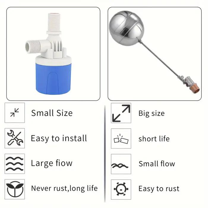 Vente de vanne à flotteur automatique en plastique pour réservoirs d'eau, tours d'eau, bétail et fontaines à eau pour animaux