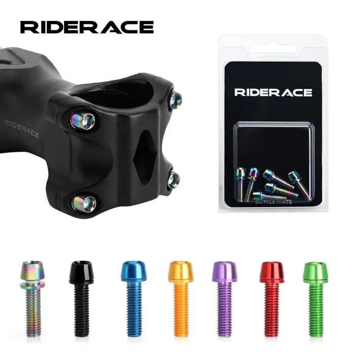 6 pièces/ensemble vis de guidon de vélo en acier inoxydable coloré plaqué titane M5 * 18MM vtt