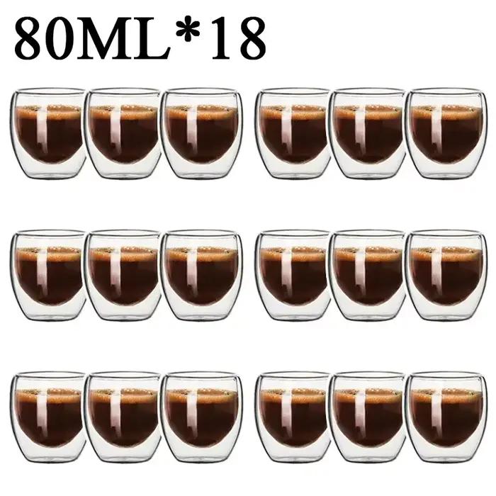 Tasse en verre Borosilicate à Double paroi, résistante à la chaleur, pour thé, lait, jus, café, eau,