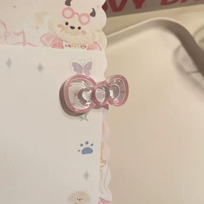 Ensemble de pinces à cheveux à nœud transparent mignon, épingles à cheveux en acrylique colorées, ac