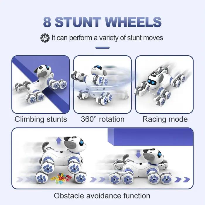 Chien robot RC intelligent, télécommande, chiot électronique, interactif, acrobaties, danse, programmable, jouet bionique, cadeau pour enfants