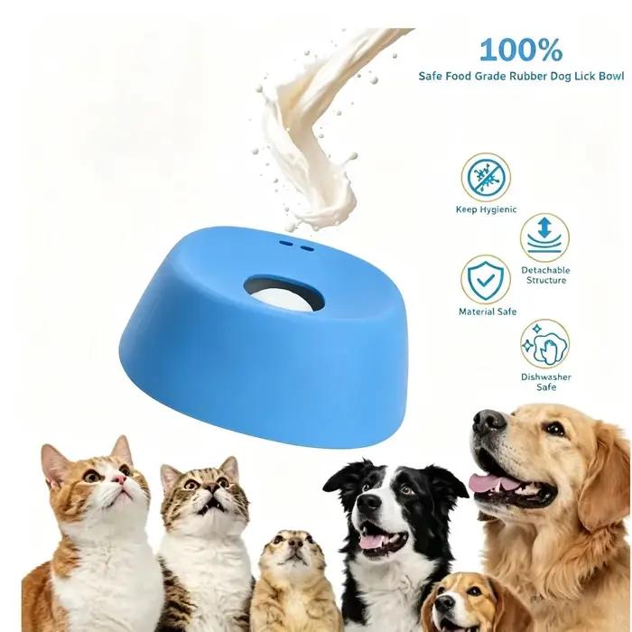 Bol à lécher pour chiens universel en plastique avec bille d'enrichissement pour bouillon d'os ou yaourt 200ml pour chiots et chiens âgés