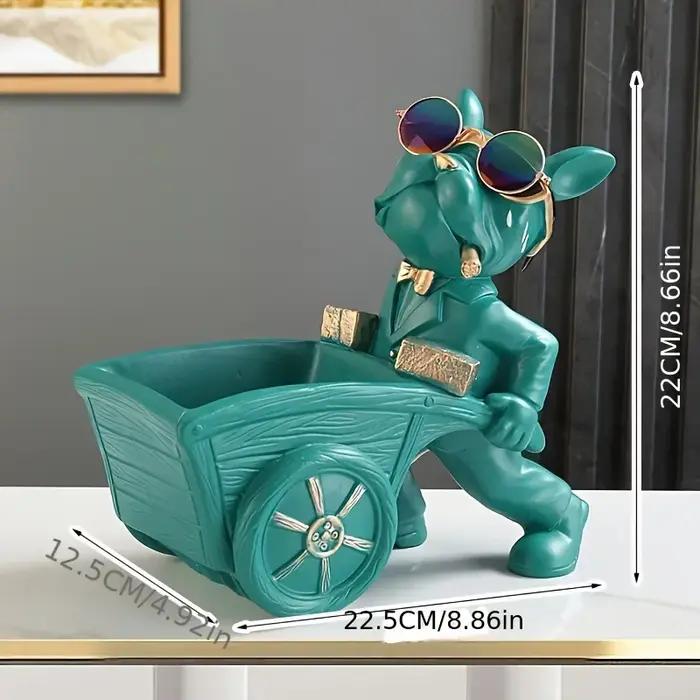 Statue de chien bouledogue français avec Barrow