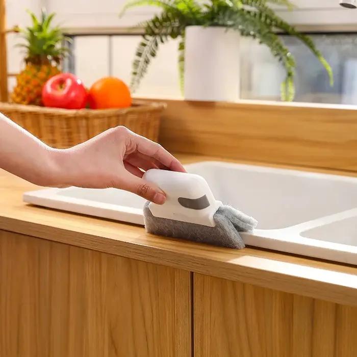 Brosse de nettoyage multifonctionnelle amovible pour nettoyer les fenêtres, les rainures de fenêtre, les placards et autres recoins de la maison occasionnellement