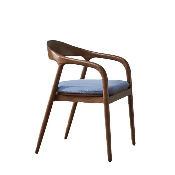 Chaises de table à manger avec dossier en bois massif, chaise de salle à manger de loisirs, luxe abo