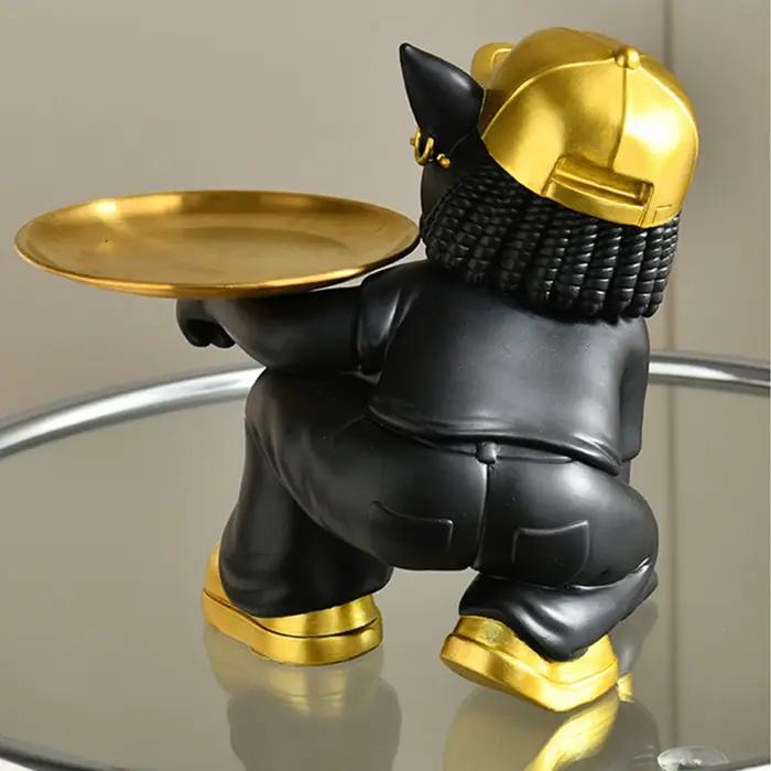 YuryFvna-Figurine Bouledogue Français Moderne avec Capuchon pour les Amoureux des Chiens