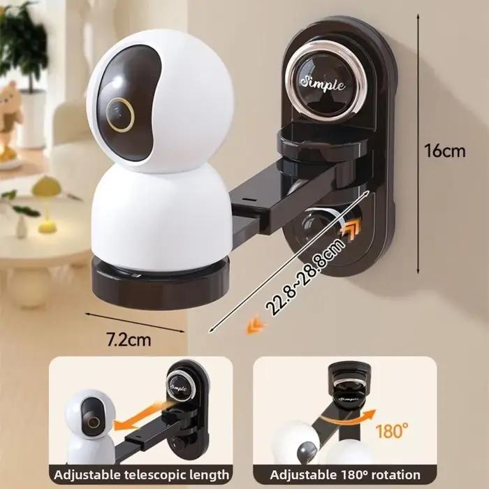 Support mural pour caméra de surveillance à ventouse réglable et stable pour salon et bureaux polyvalent sans perçage