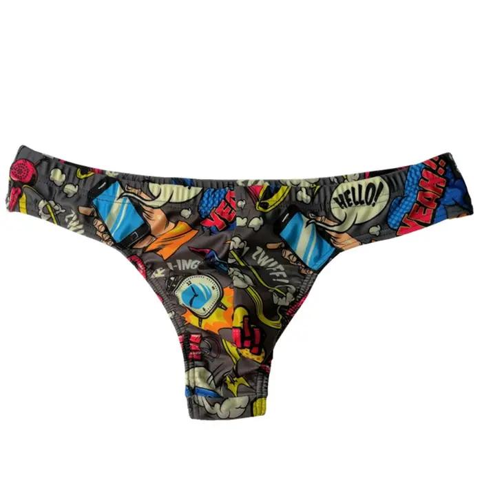 Maillot de bain traditionnel pour hommes, culotte tanga, Style Pop amusant, taille basse, Bikini, Se
