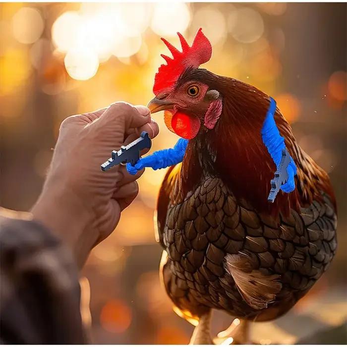 Accessoires d'armes pour volailles imprimés en 3D avec +7 armes – Ailes de poulet pour décorer les poulaillers de