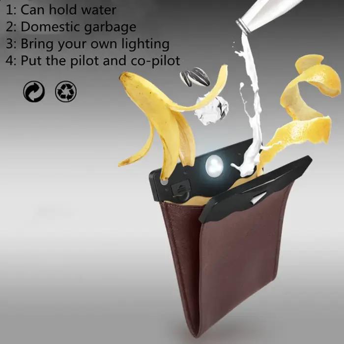 Poubelle de rangement pliable pour voiture, sac poubelle pour copilote, fournitures de rangement et