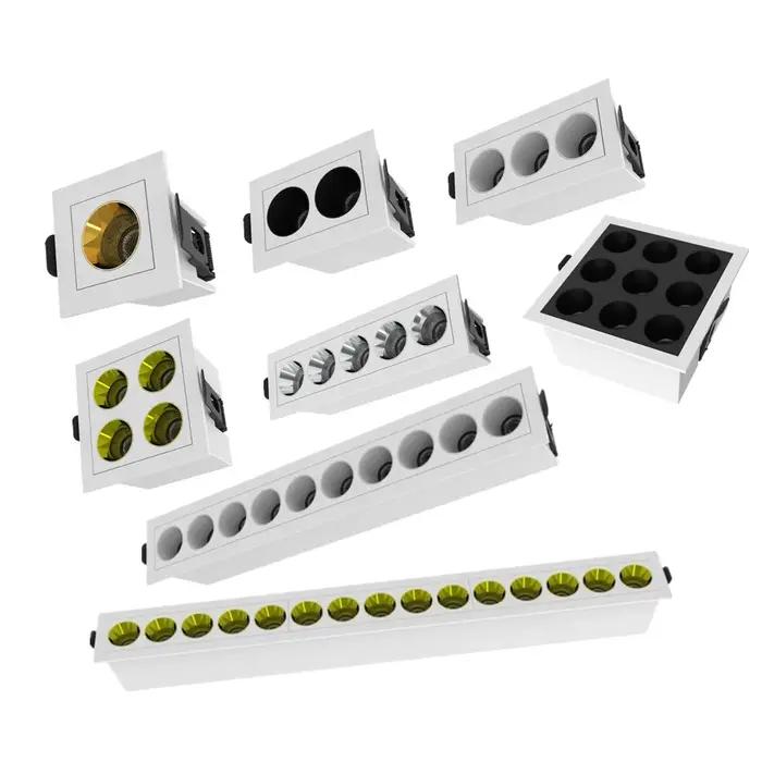 Dimmable LED Downlight Spot lumière ligne lumière 3W 6W 12W 15W 30W 45W barre créative linéaire long