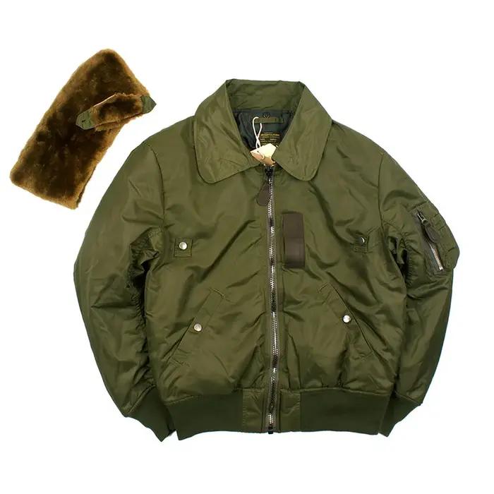 Veste de B-15 de l'armée de l'air avec col amovible, poignées volantes, camping en plein air, saut,