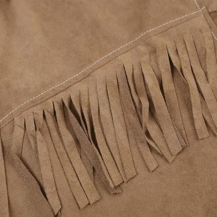 Costume de cowboy pour hommes, chemises de cowboy, cardigan décontracté en daim imitation avec franges, vestes boutonnées, chemises à manches longues, mode masculine