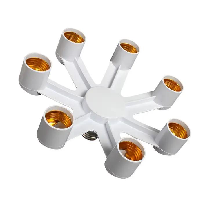 Répartiteur de douille de Base E27 E27 à E27 EU, support de lampe d'ampoule LED 2 en 1/3 en 1/4 en 1