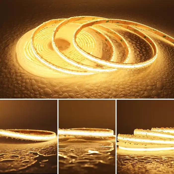 IP68 étanche COB LED bande 12V Sauna LED bande cuisine 24V LED bande extérieure bande éclairage sall