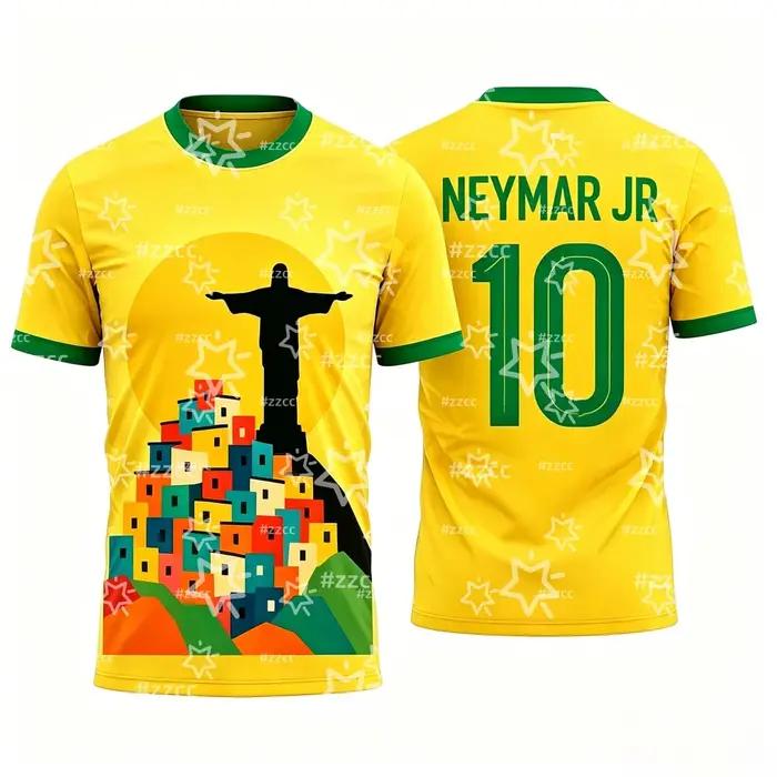 Maillot de football du Brésil Pelé 2026 – Tenue de match et d'entraînement – T-shirt sport d'été pour homme