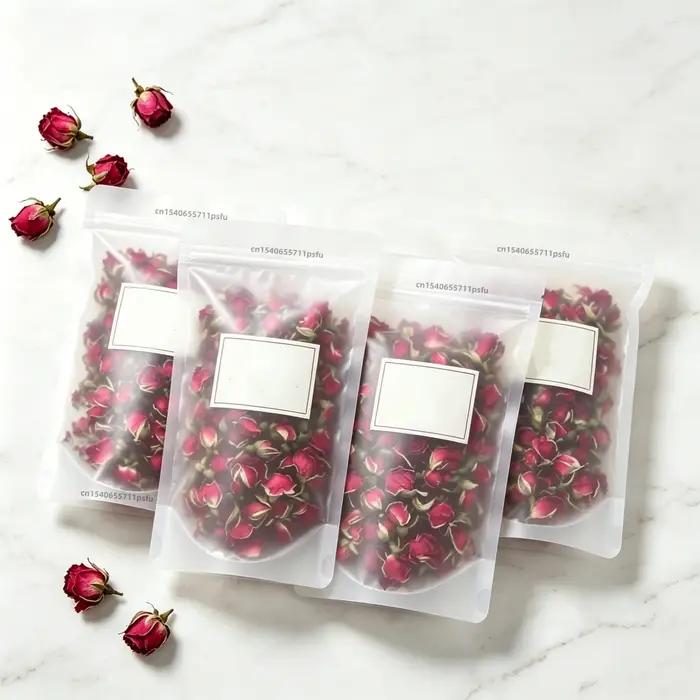 Mini bouquet de boutons de roses rouges séchées naturelles de qualité supérieure pour la décoration de mariage DIY