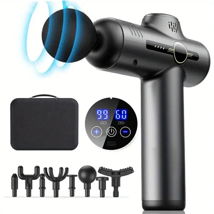 Pistolet de Massage Musculaire Professionnel Fascia Gun à Haute Fréquence pour Relaxation Musculaire et Fitness Usage Intérieur et Extérieur