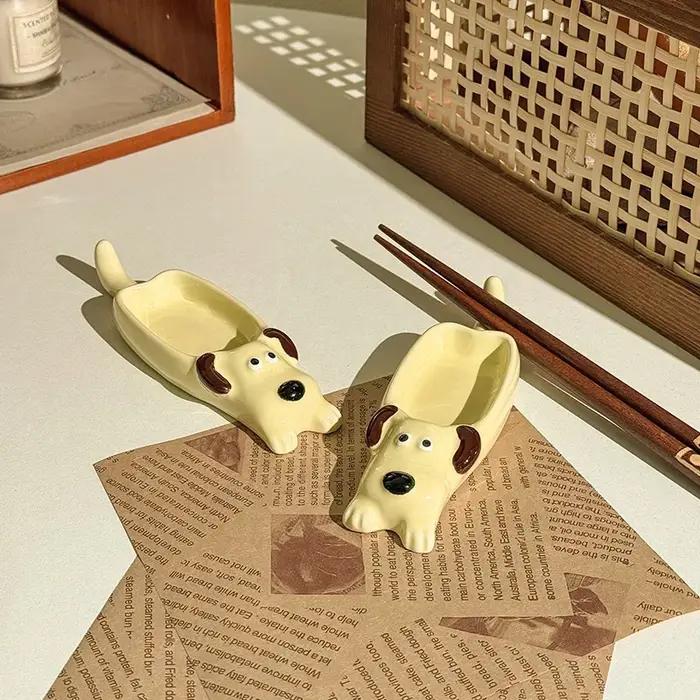 Assiette en céramique mignonne chien créatif sauce d'assaisonnement petite assiette cuisine domestique restaurant accessoires de table occasionnels cadeau fantaisie