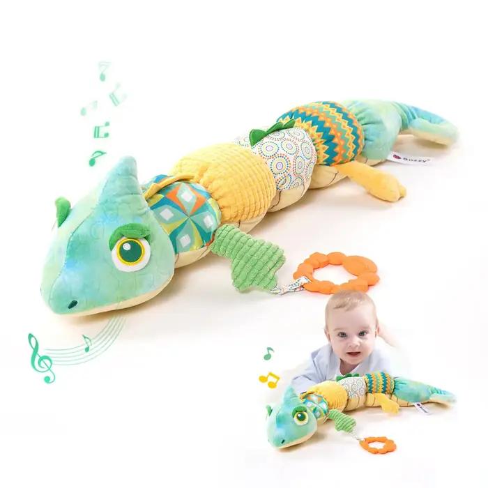 Jouet bébé cerf musical - Peluche sensorielle avec hochets et grelot - Jouet d'éveil pour temps sur le ventre
