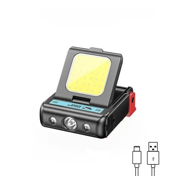 Phare de capteur de mouvement d'équipement d'éclairage de secours, lampe frontale LED rechargeable avec capuchon à clipser pour la randonnée et le travail de nuit