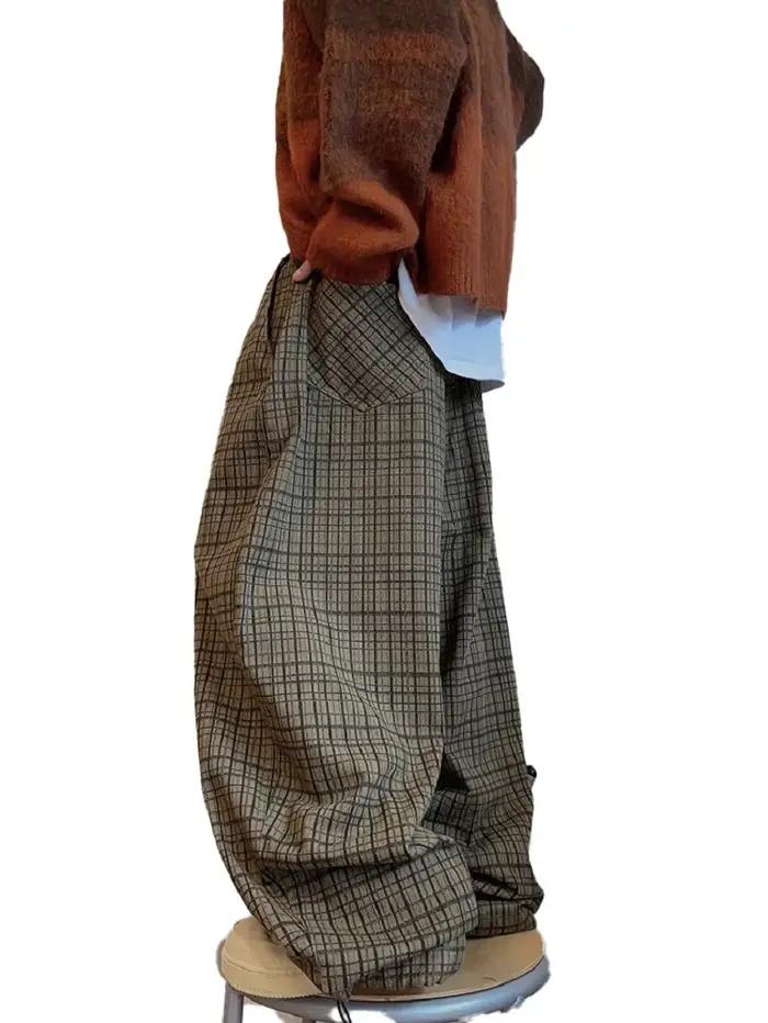 Pantalon à jambes larges Mauroicardi style plissé en polyester pour hommes four seasons versatile streetwear casual occasions