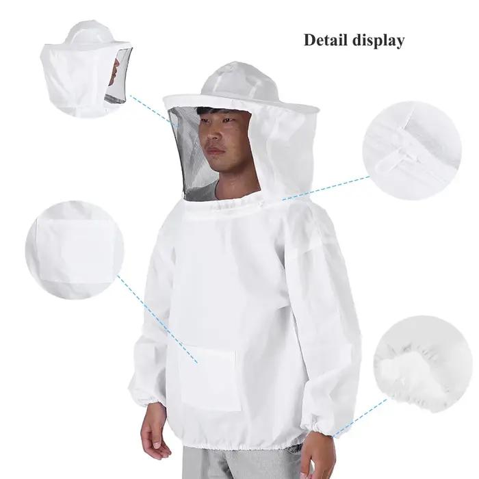 Combinaison d'Apiculture Polyester Gris Clair Veste de Protection Apiculteur Occasions Spéciales Adultes
