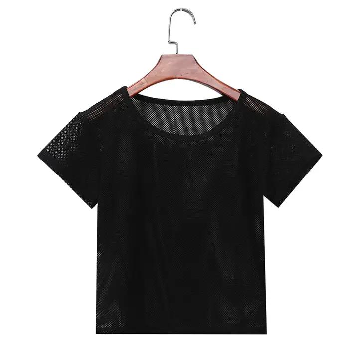 Chemise de yoga polyvalente en polyester pour femmes, respirante et rapide à sécher, avec poches utilitaires pour yoga, fitness, course et activités quotidiennes