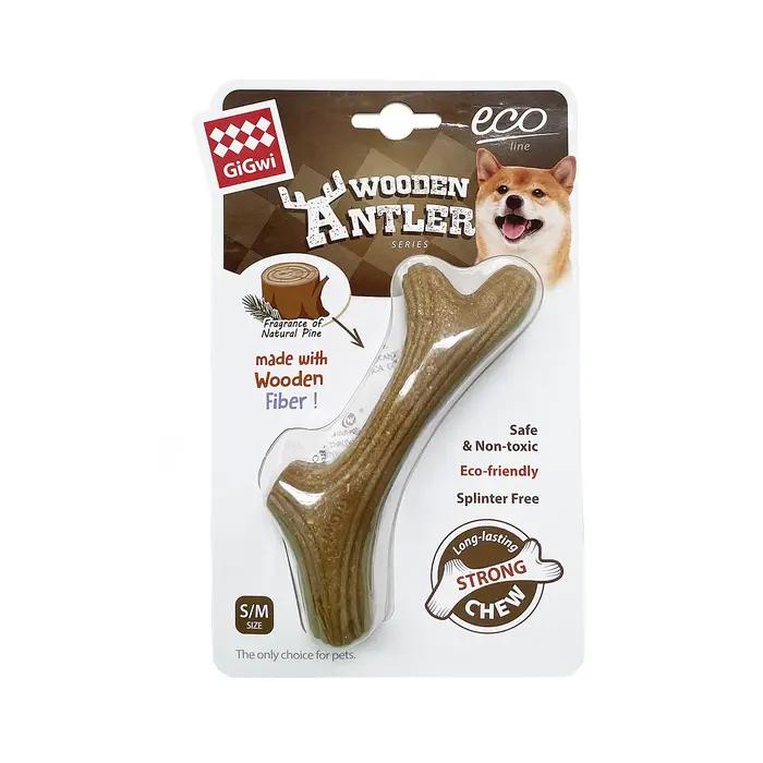 Jouet à mâcher en bois de cerf : Composite bois-plastique avec pin naturel pour chiens - Durable, no