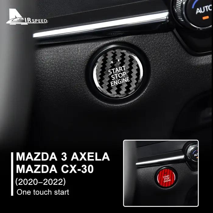 Couvercle de moteur de démarrage et d'arrêt en Fiber de carbone dur véritable, pour Mazda 3 Axela BP