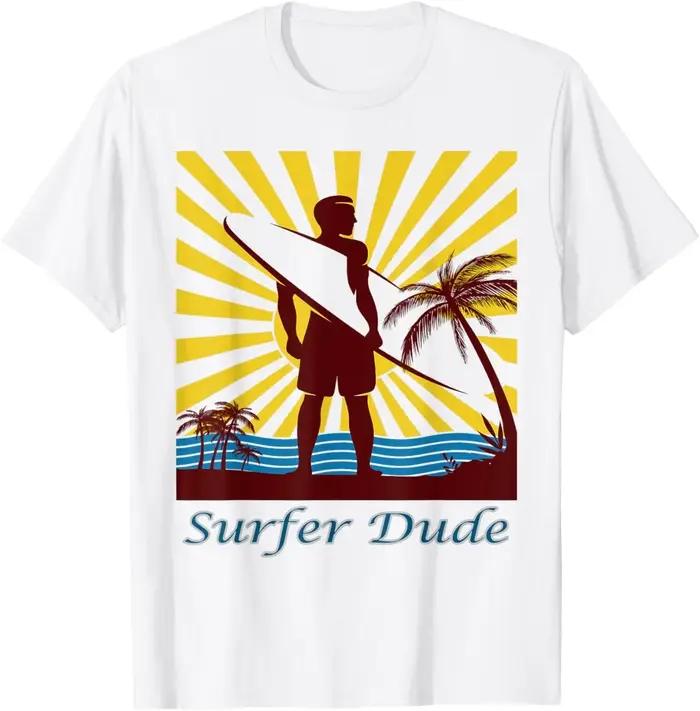 Vêtements de surf - T-shirt de surf pour homme, hauts streetwear, t-shirts graphiques, t-shirts vintage, Ropa Hombre