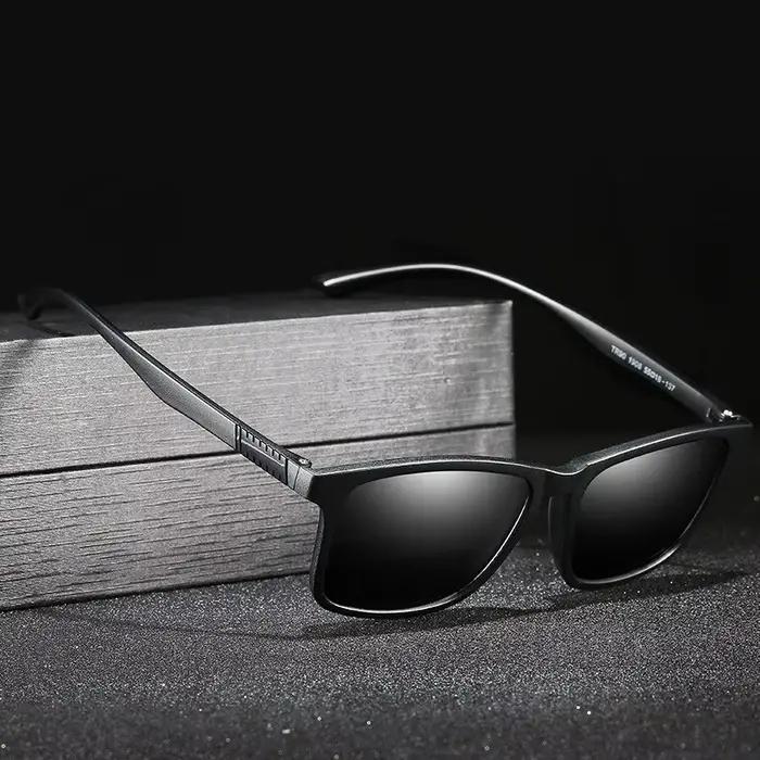 Lunettes de vélo Glazzy polarisées en TR-90 pour hommes et femmes protection UV400 activités extérieures pêche conduite style rectangulaire durable