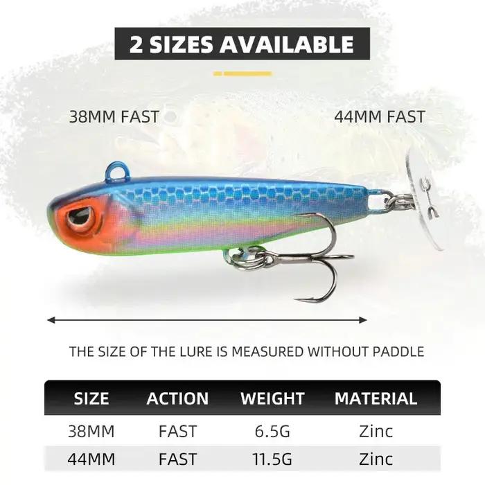 BLUX – leurre de pêche dur coulant avec queue de hochet 38mm 44mm