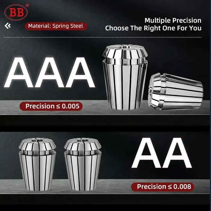 BB ER-Jeu de pinces de haute précision, porte-outil CNC, mandrin à ressort, AA, ER11, ER16, ER20, ER