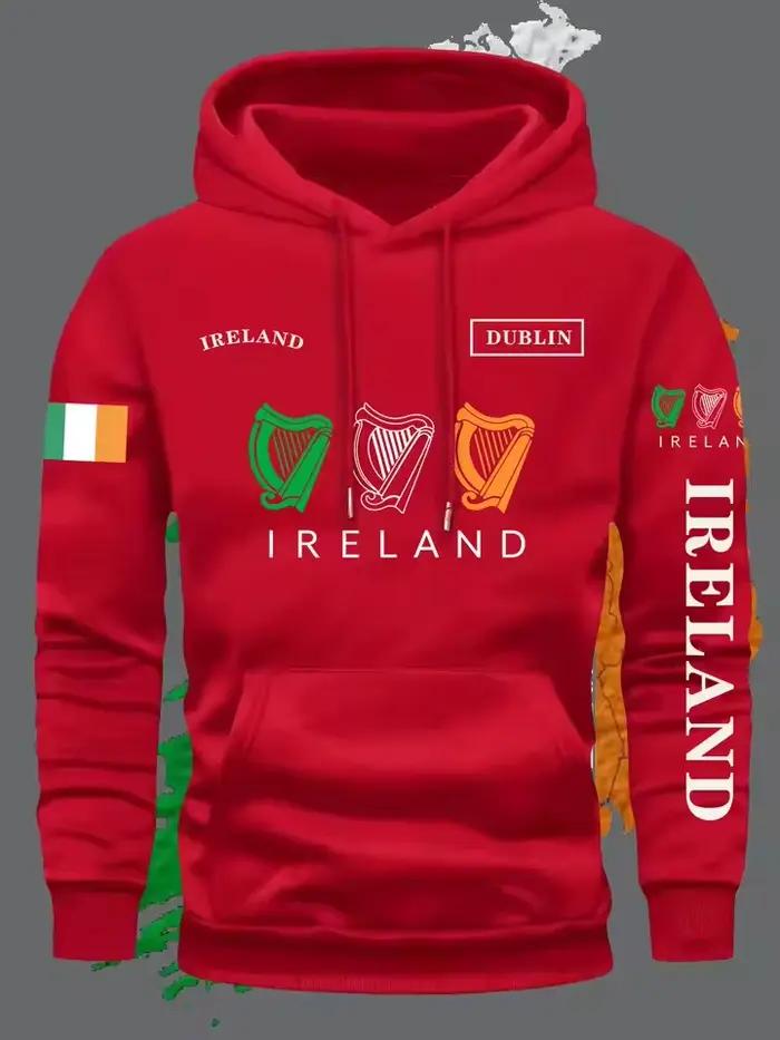 Sweat-shirt à capuche unisexe avec drapeau d'irlande