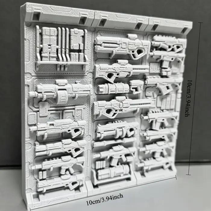 Modèle de panneau mural d'armes de science-fiction - Support à armes Cyberpunk