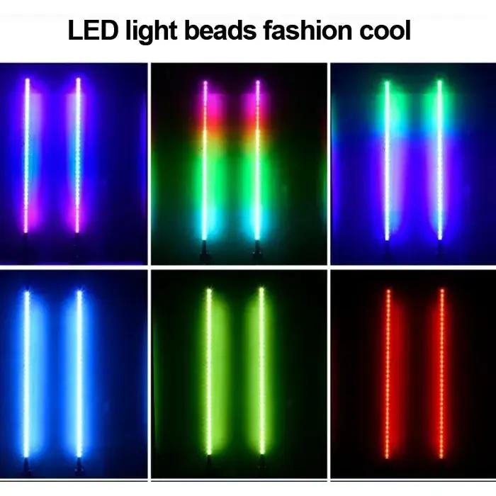 1 pièces RGB Led fouet lumière Led voiture lumière LED RGB étanche pliable télécommande APP contrôle