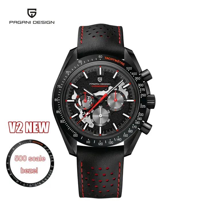 Montre homme PAGANI DESIGN Moon Watch quartz étanche squelette chronographe sport verre saphir AR 1779