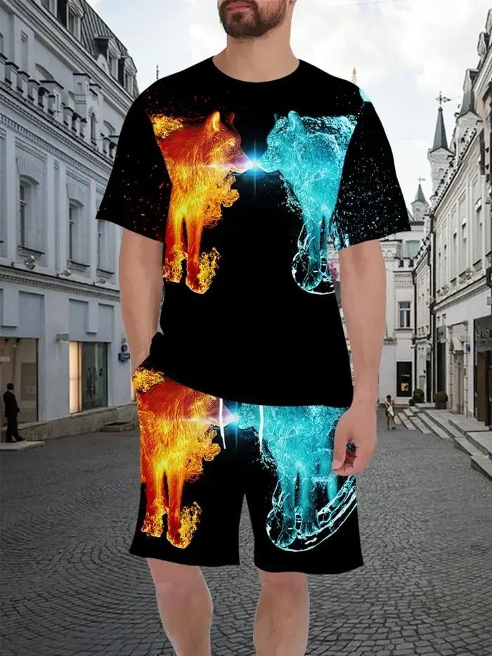 Ensemble T-shirt 3D Camouflage Chasse Animalier Sanglier – Collection Été Décontractée pour Homme et