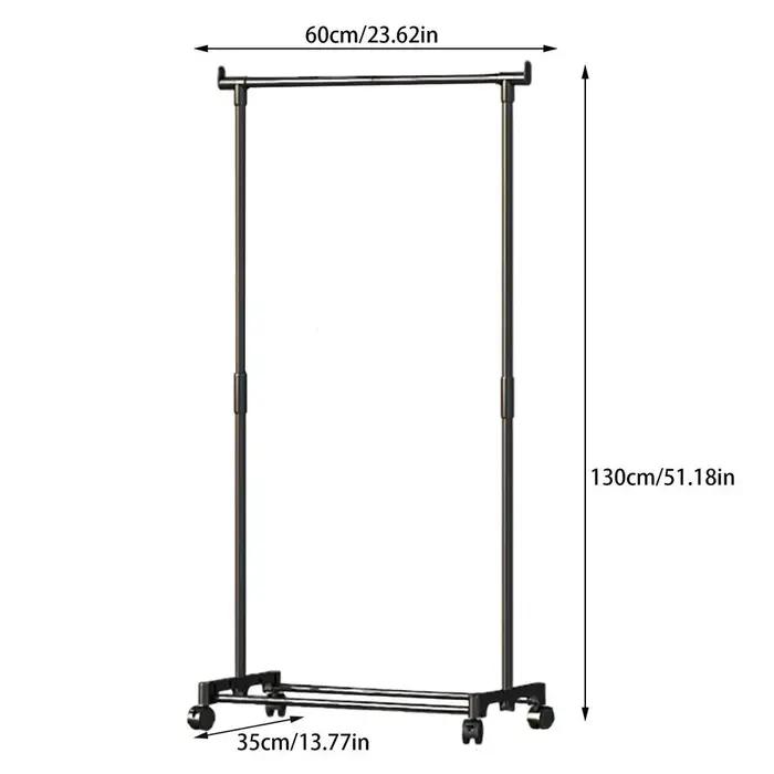Porte-vêtements robuste pour rangement saisonnier avec étagère inférieure, sur roulettes, pour placa