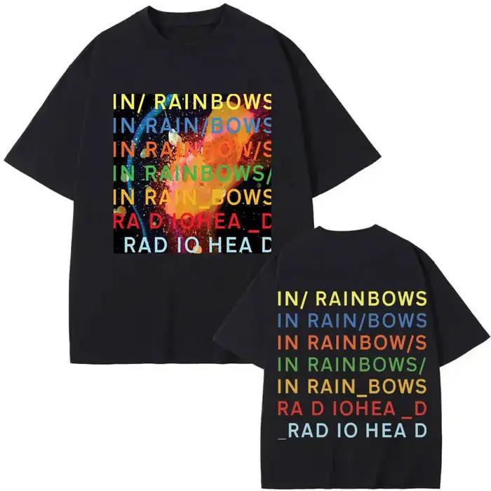 T-shirt Rock Band Radiohead In Rainbows Hommes Femmes Couleurs Variées Style Y2K Mode Occasions Spéciales