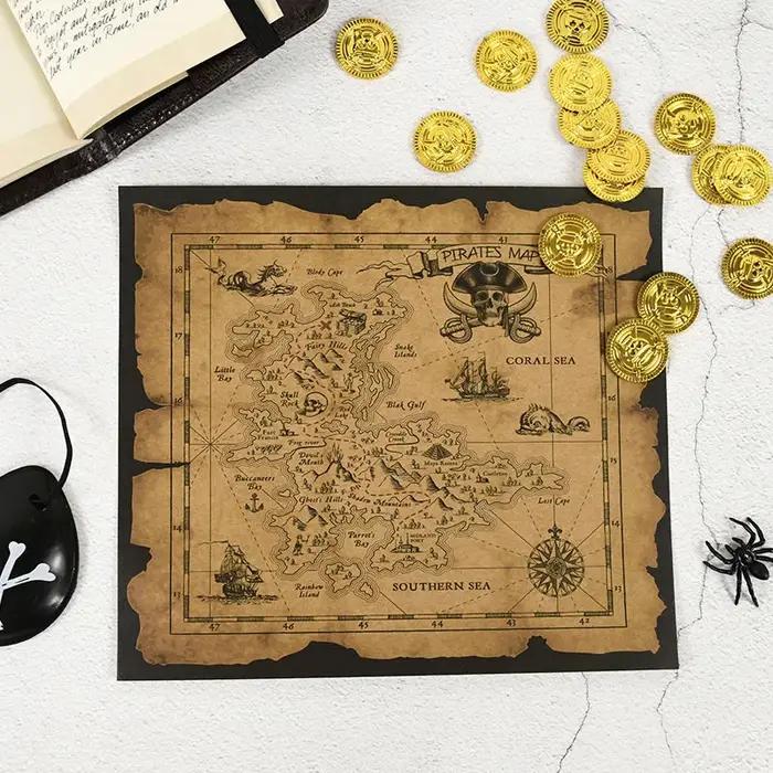 Carte de chasse au trésor d'aventure pirate