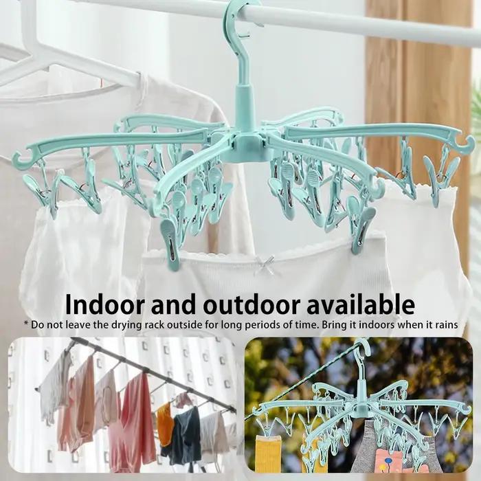 Sèche-linge pliant à 24 Clips, cintre rotatif, coupe-vent, chaussettes, sous-vêtements, support de séchage, rangement à domicile, nouveau, livraison directe