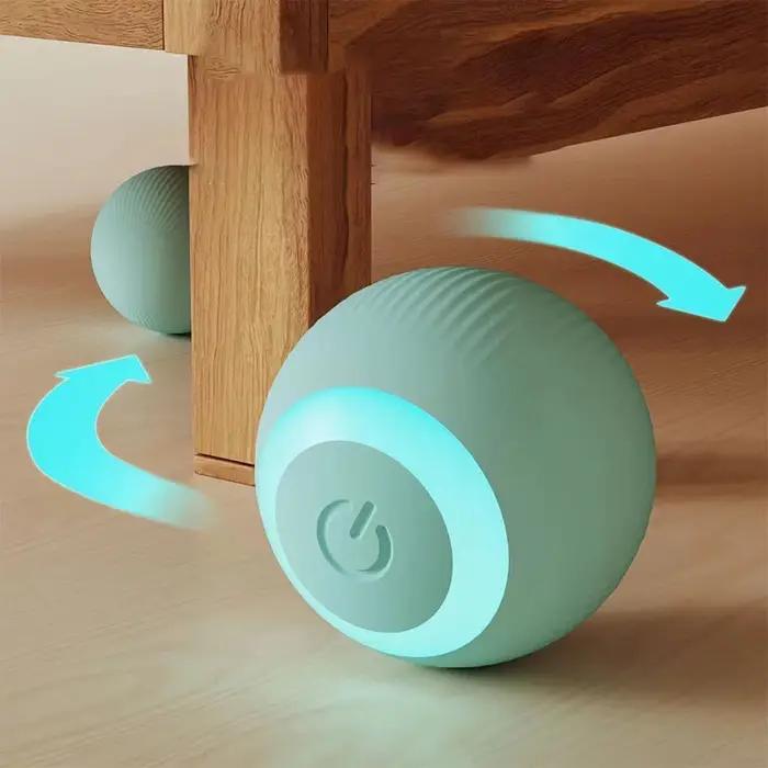 Balle roulante intelligente rechargeable silicone pour chat jeu intérieur auto-mouvant obstacle évitant jouet pour animaux de compagnie occasions spéciales