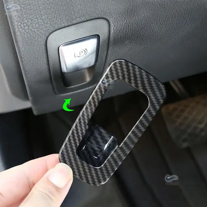 Accessoires de voiture ABS Texture carbone bouton de frein à main garniture de couverture pour Merce